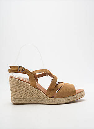 Espadrile închidere cu buclă(e) toc de 7 la 9 cm maro CARMEN SAIZ femeie