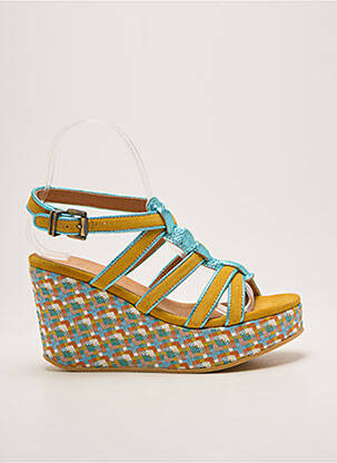 Sandale/pantofi decupați țesătură satinată toc de 7 la 9 cm galben MINKA DESIGN femeie