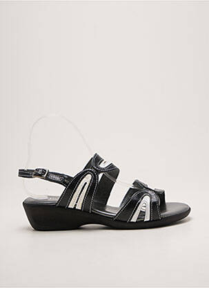 Sandale/pantofi decupați țesătură satinată toc de 4 la 6 cm negru SAIMON femeie