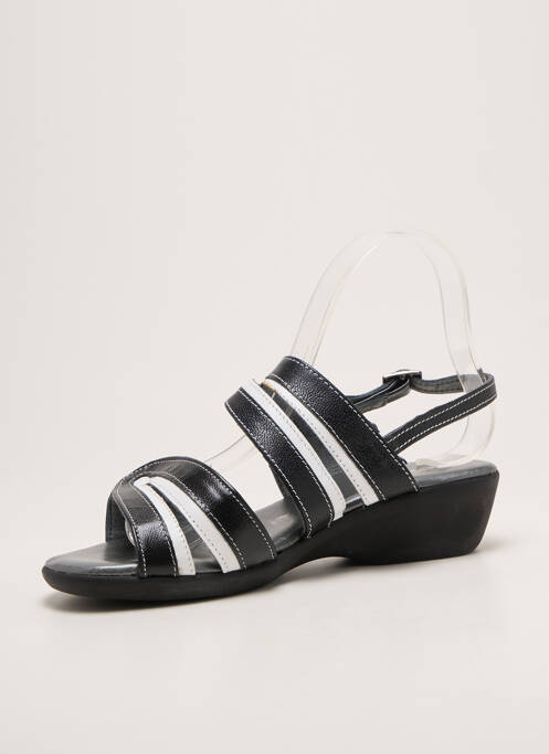 Sandale/pantofi decupați țesătură satinată toc de 4 la 6 cm negru SAIMON femme