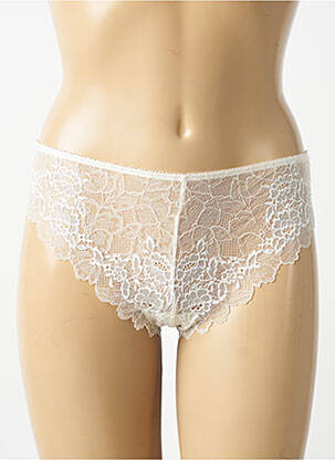 Tanga efect material satinat alb WACOAL femeie