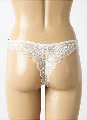 Tanga efect material satinat alb WACOAL femeie