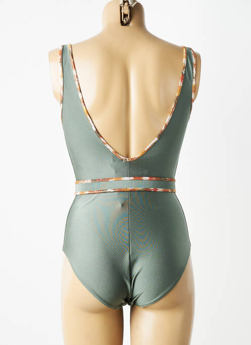 Costum de baie dintr-o singură piesă efect material satinat verde MARIE JO femme