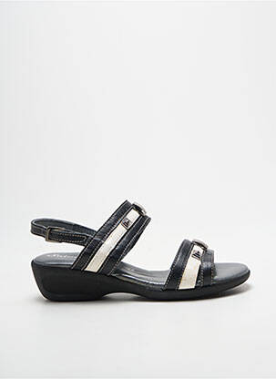 Sandale/pantofi decupați țesătură satinată toc de 4 la 6 cm negru SAIMON femme