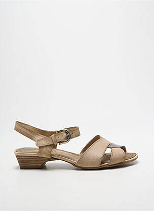 Sandale/pantofi decupați țesătură satinată toc plat până la 3 cm bej SAMOA femme