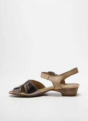 Sandale/pantofi decupați țesătură satinată toc plat până la 3 cm bej SAMOA femme