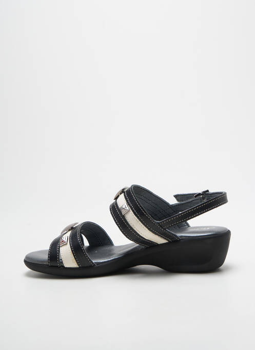 Sandale/pantofi decupați țesătură satinată toc de 4 la 6 cm negru SAIMON femme