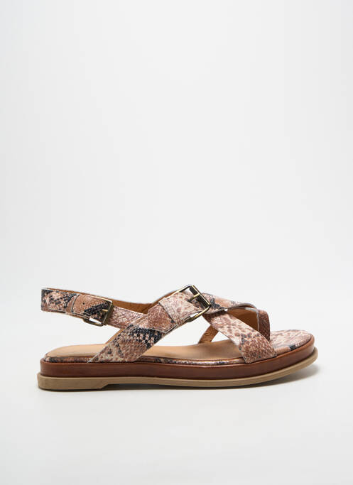 Sandale/pantofi decupați material neted toc plat până la 3 cm bej MINKA DESIGN femme