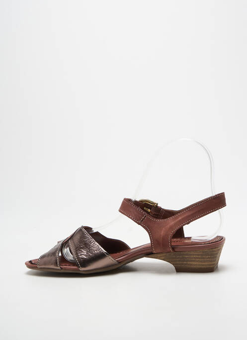 Sandale/pantofi decupați țesătură satinată toc plat până la 3 cm violet SAMOA femme