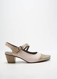 Sandale/pantofi decupați țesătură satinată toc de 7 la 9 cm auriu DORKING femme
