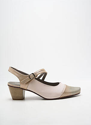 Sandale/pantofi decupați țesătură satinată toc de 7 la 9 cm auriu DORKING femme