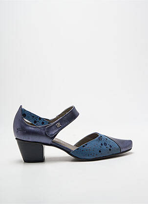 Pantofi cu toc țesătură satinată toc de 4 la 6 cm albastru DORKING femeie