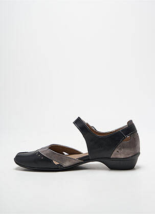 Sandale/pantofi decupați țesătură satinată toc plat până la 3 cm negru DORKING femme
