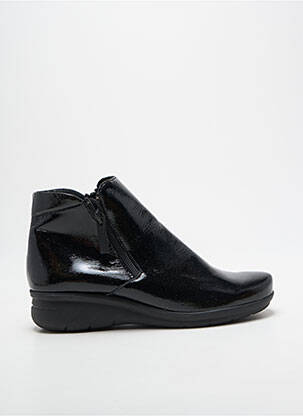 Botine/ghete țesătură satinată toc plat până la 3 cm negru HIRICA femeie