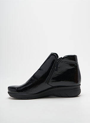 Botine/ghete țesătură satinată toc plat până la 3 cm negru HIRICA femeie