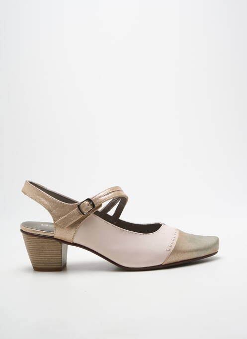 Sandale/pantofi decupați țesătură satinată toc de 7 la 9 cm auriu DORKING femme