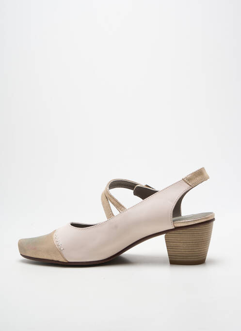 Sandale/pantofi decupați țesătură satinată toc de 7 la 9 cm auriu DORKING femme