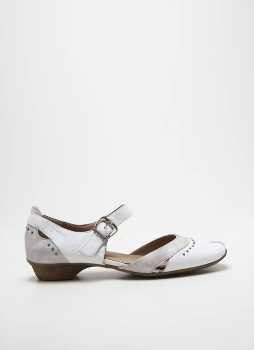 Sandale/pantofi decupați țesătură satinată toc plat până la 3 cm alb DORKING femme