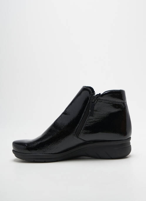 Botine/ghete țesătură satinată toc plat până la 3 cm negru HIRICA femme