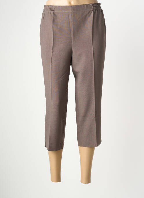Pantalon trei sferturi croială dreaptă maro închis STARK femme