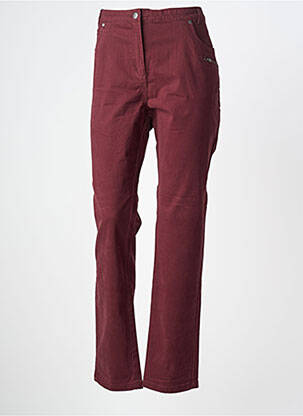 Pantalon slim țesătură poplin mărime normală roșu THALASSA femeie
