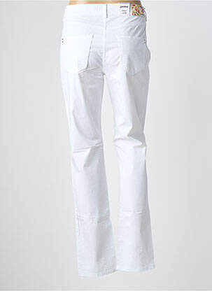 Pantalon slim țesătură poplin mărime normală alb GARDEUR femeie