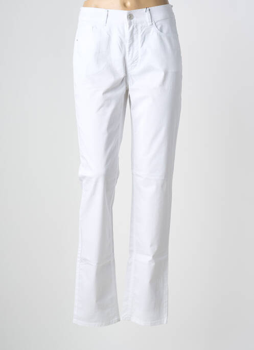 Pantalon slim țesătură poplin mărime normală alb GARDEUR femme