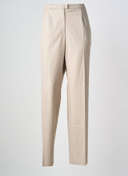 Pantalon drept închidere cu fermoar sub clapetă cu nasturi mărime normală bej KARTING femme