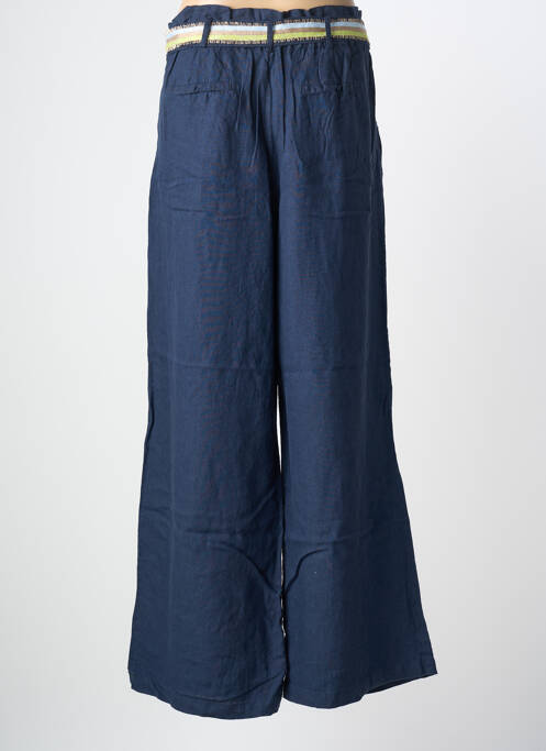 Pantalon larg închidere cu fermoar sub clapetă cu nasturi mărime normală albastru 7 SEASONS femme