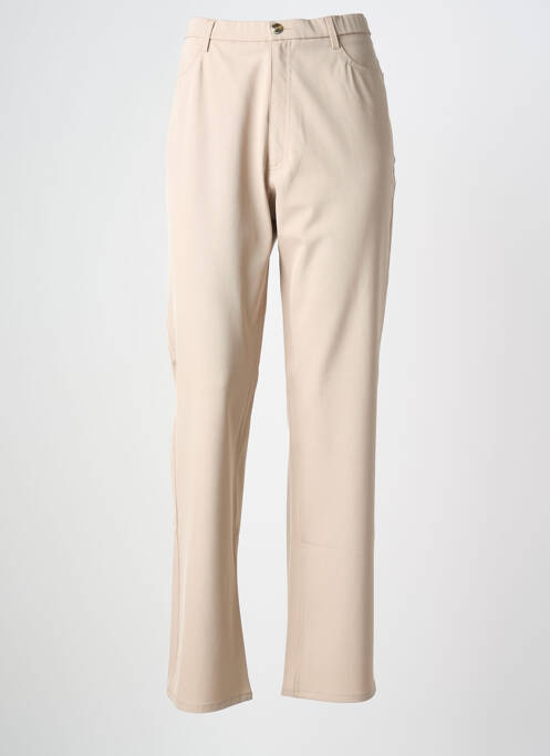 Pantalon slim talie elastică talie înaltă bej KARITRAA femme