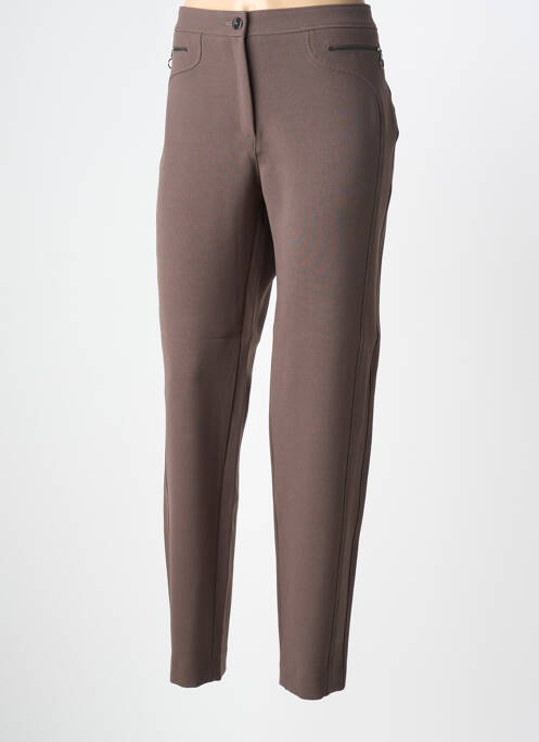 Pantalon slim elasticitate mărime normală maro DIVAS femme