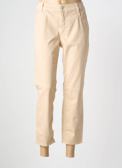 Pantalon 7/8 țesătură poplin mărime normală bej GARDEUR femme