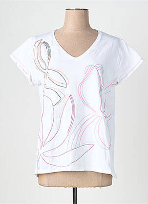 Tricou guler în v mâneci scurte alb SCORZZO femeie