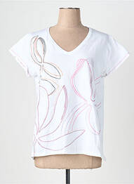 Tricou guler în v mâneci scurte alb SCORZZO femme