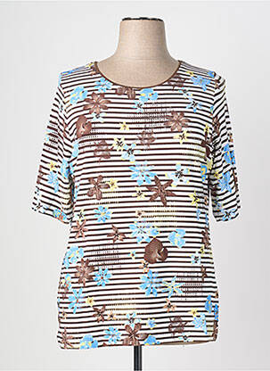 Tricou elasticitate mâneci 3/4 maro RABE femme