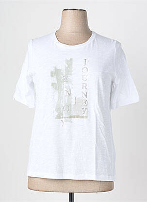 Tricou serigrafie cu strasuri mâneci scurte alb RABE femeie
