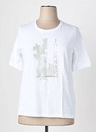 Tricou serigrafie cu strasuri mâneci scurte alb RABE femme