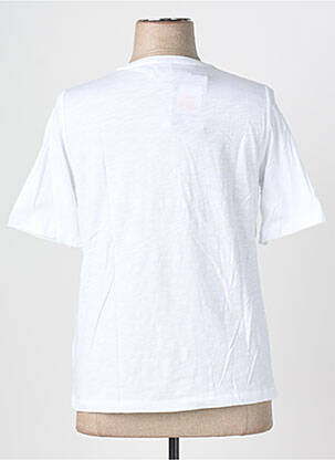 Tricou serigrafie cu strasuri mâneci scurte alb RABE femeie