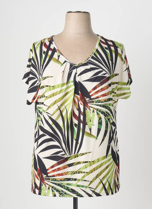 Tricou imprimeu fantezie mâneci scurte verde TELMAIL femme