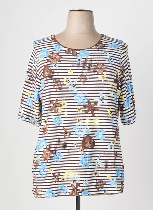 Tricou elasticitate mâneci 3/4 maro RABE femme