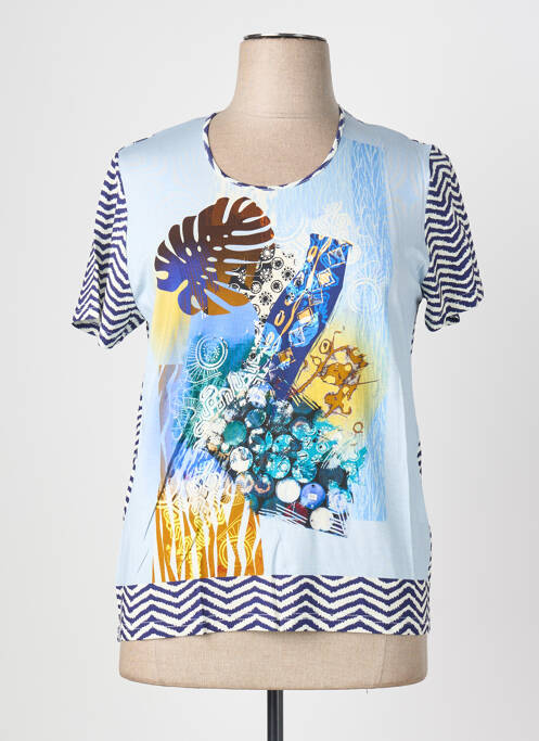 Tricou imprimeu fantezie mâneci scurte albastru SAINT CHARLES femme