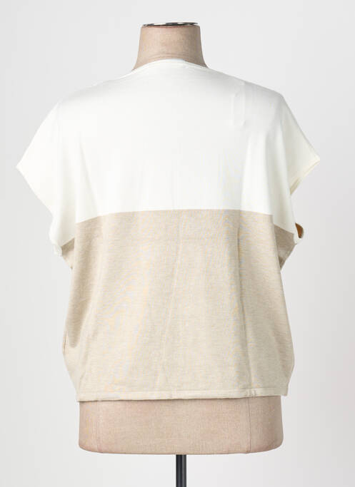 Top elasticitate mâneci scurte bej BIANCA femme