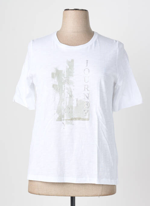 Tricou serigrafie cu strasuri mâneci scurte alb RABE femme