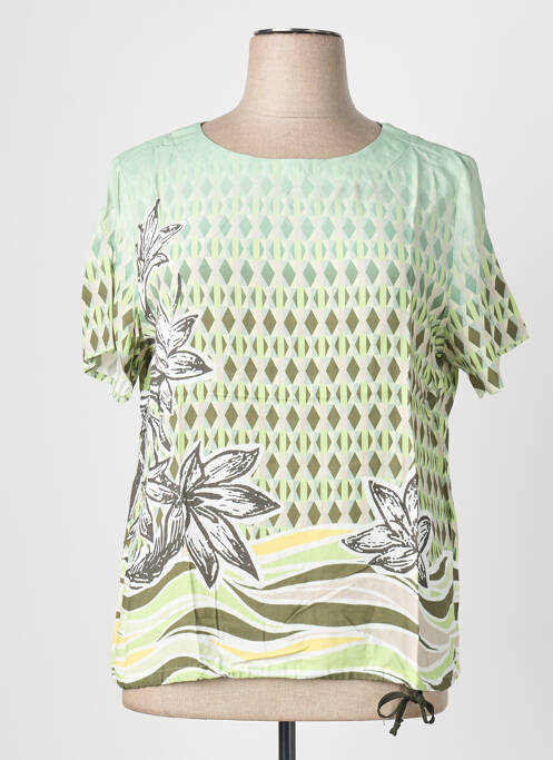 Top imprimeu fantezie mâneci scurte verde BIANCA femme