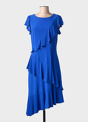 Rochie midi închidere cu fermoar la spate mâneci scurte albastru JOSEPH RIBKOFF femme