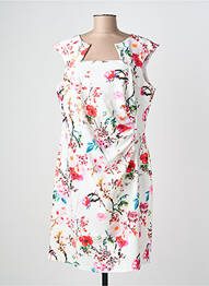 Rochie midi imprimeu floral mâneci scurte alb QUATTRO femme