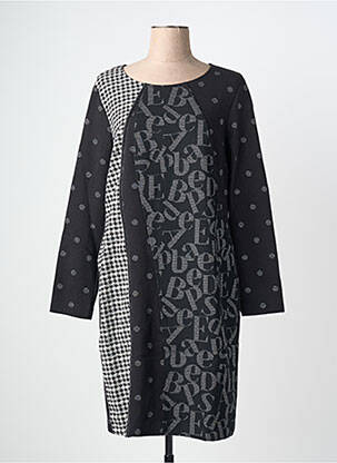 Rochie midi mâneci lungi mâneci lungi negru DIVAS femme