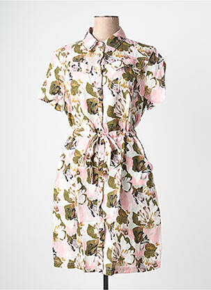 Rochie midi imprimeu floral mâneci scurte verde 7 SEASONS femme