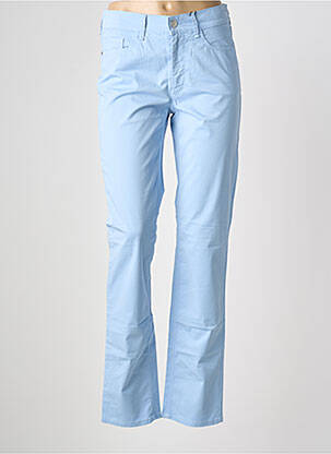 Pantalon slim țesătură poplin albastru GARDEUR femeie