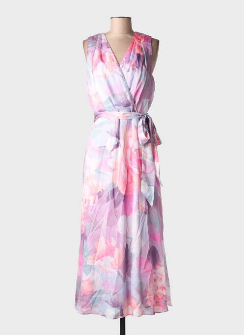 Rochie lungă imprimeu floral fără mâneci violet FRANK LYMAN femme